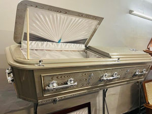 Grey casket