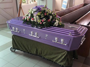 Purple casket